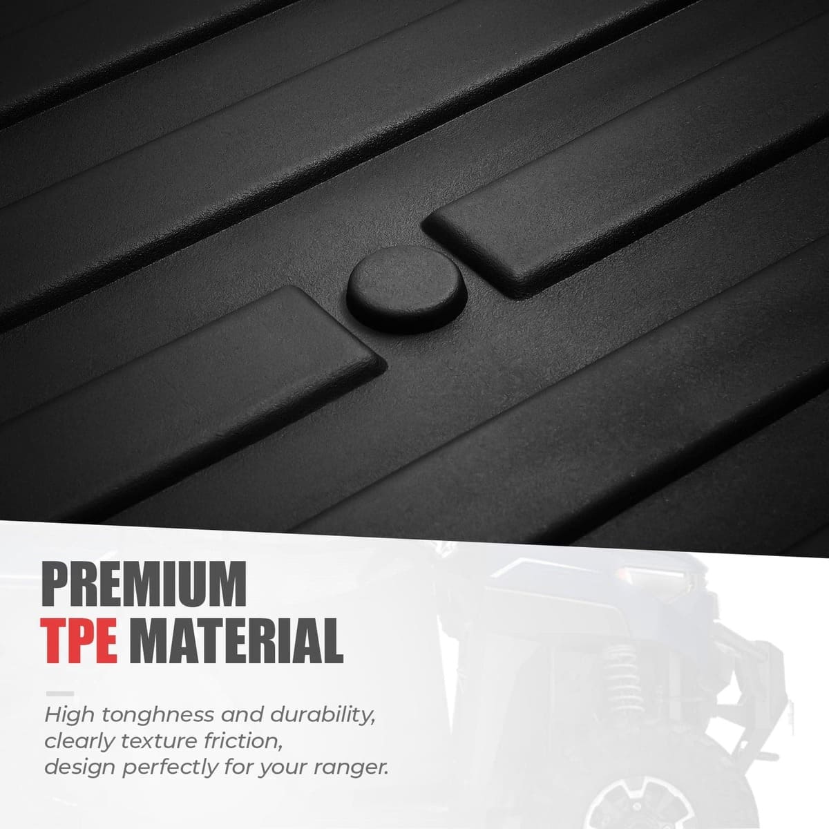 Kemimoto '18-'24 Polaris Ranger Crew XP 1000 Bed Mat Cargo Liner