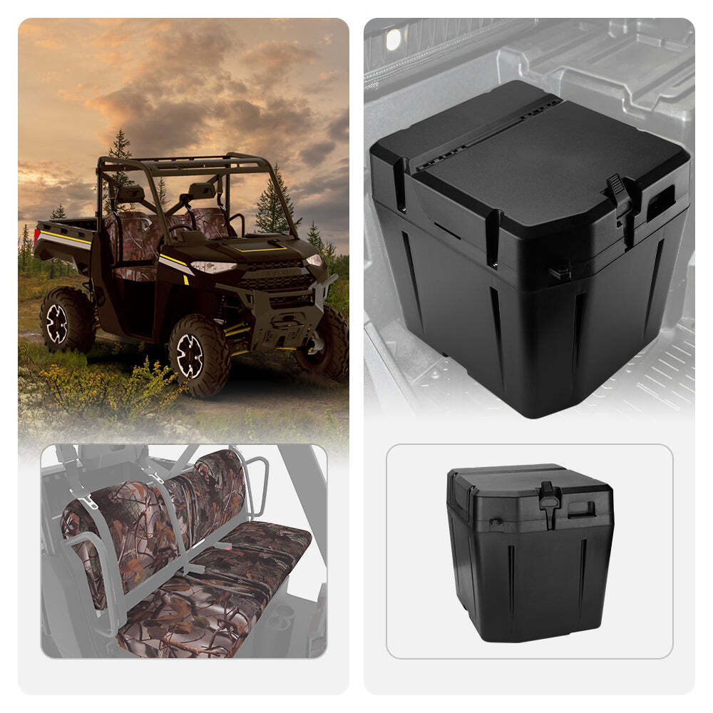 Kemimoto '18-'24 Polaris Ranger XP 1000 Camouflage Seat Cover & Under Seat Storage Box