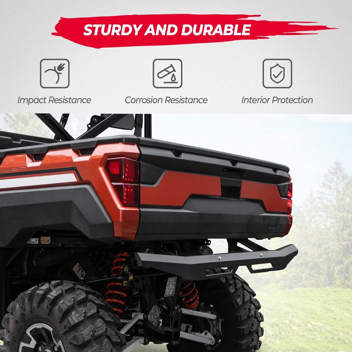 Kemimoto '18-'24 Polaris Ranger XP 1000/Crew Rear Brushguard Bumper