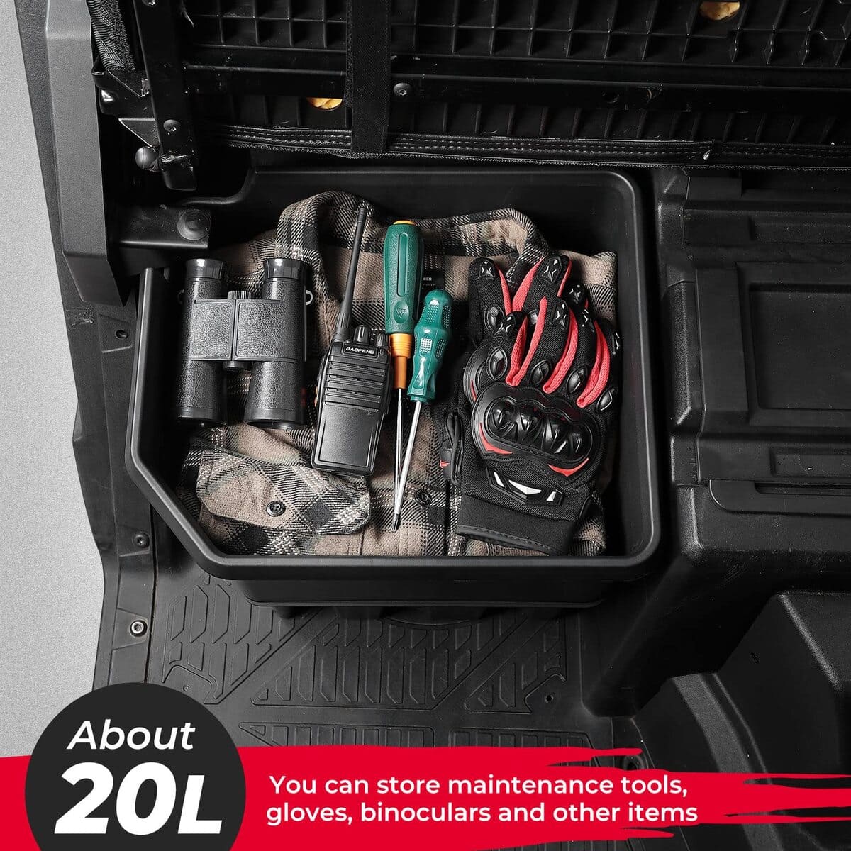 Kemimoto '18-'24 Polaris Ranger XP 1000 / Crew Under Seat Storage Box