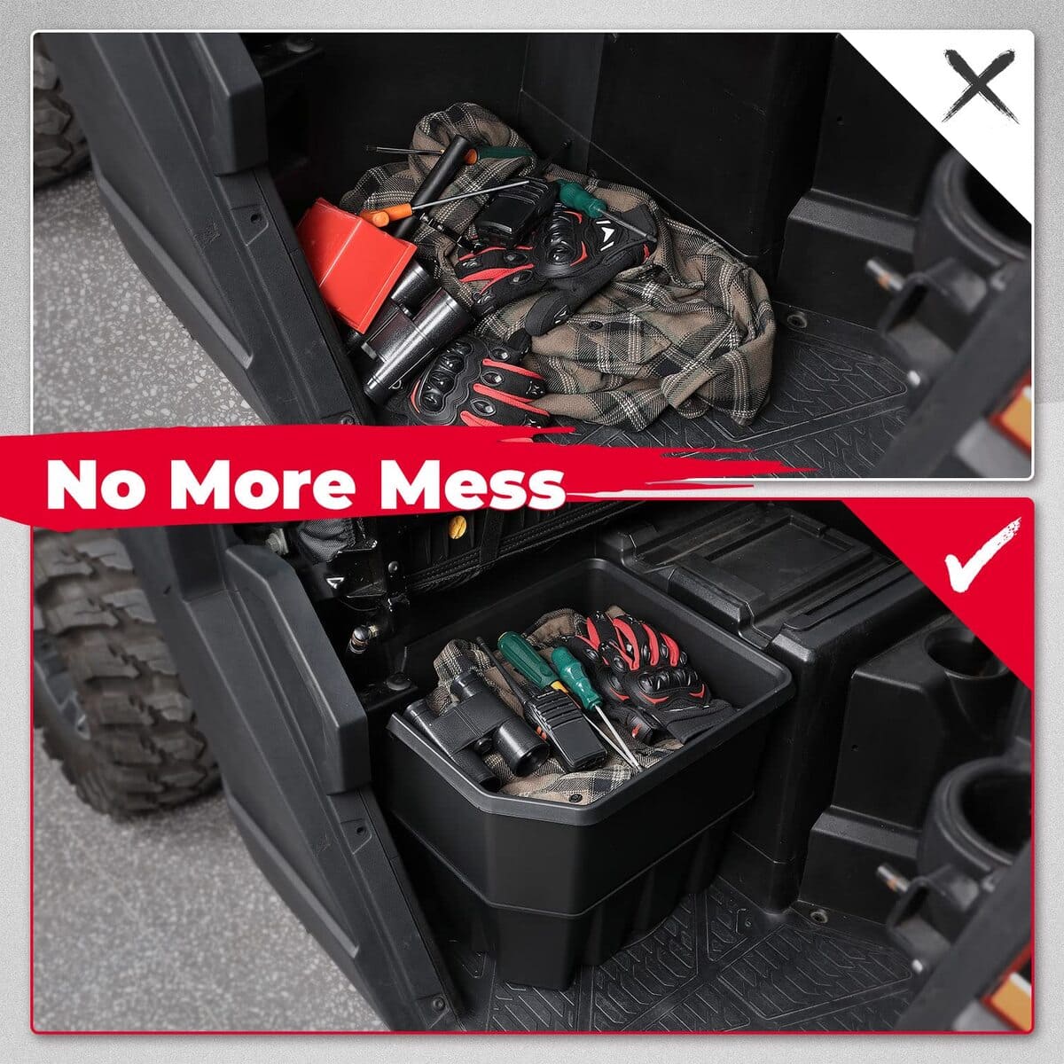 Kemimoto '18-'24 Polaris Ranger XP 1000 / Crew Under Seat Storage Box