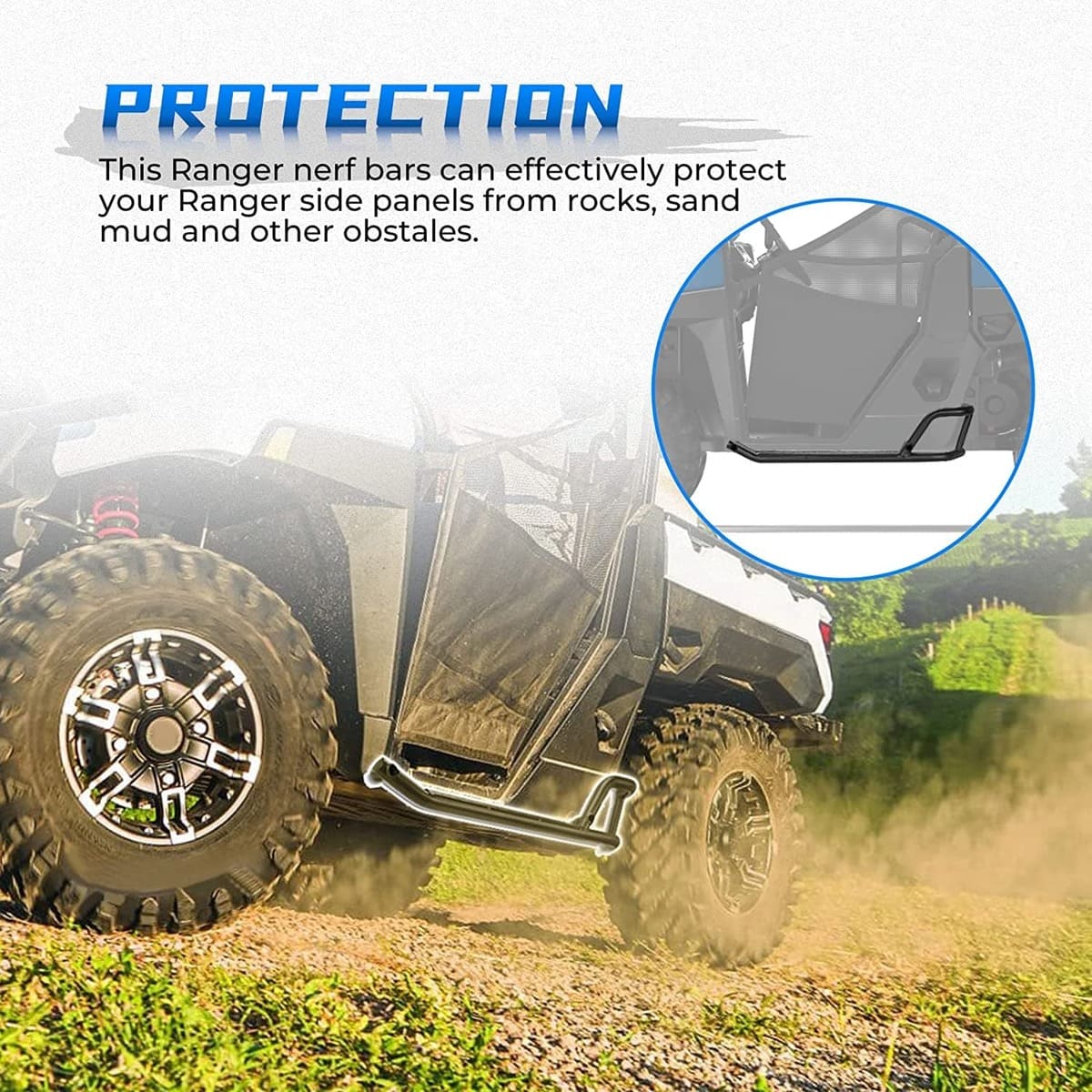 Kemimoto '18-'24 Polaris Ranger XP 1000 Nerf Bars