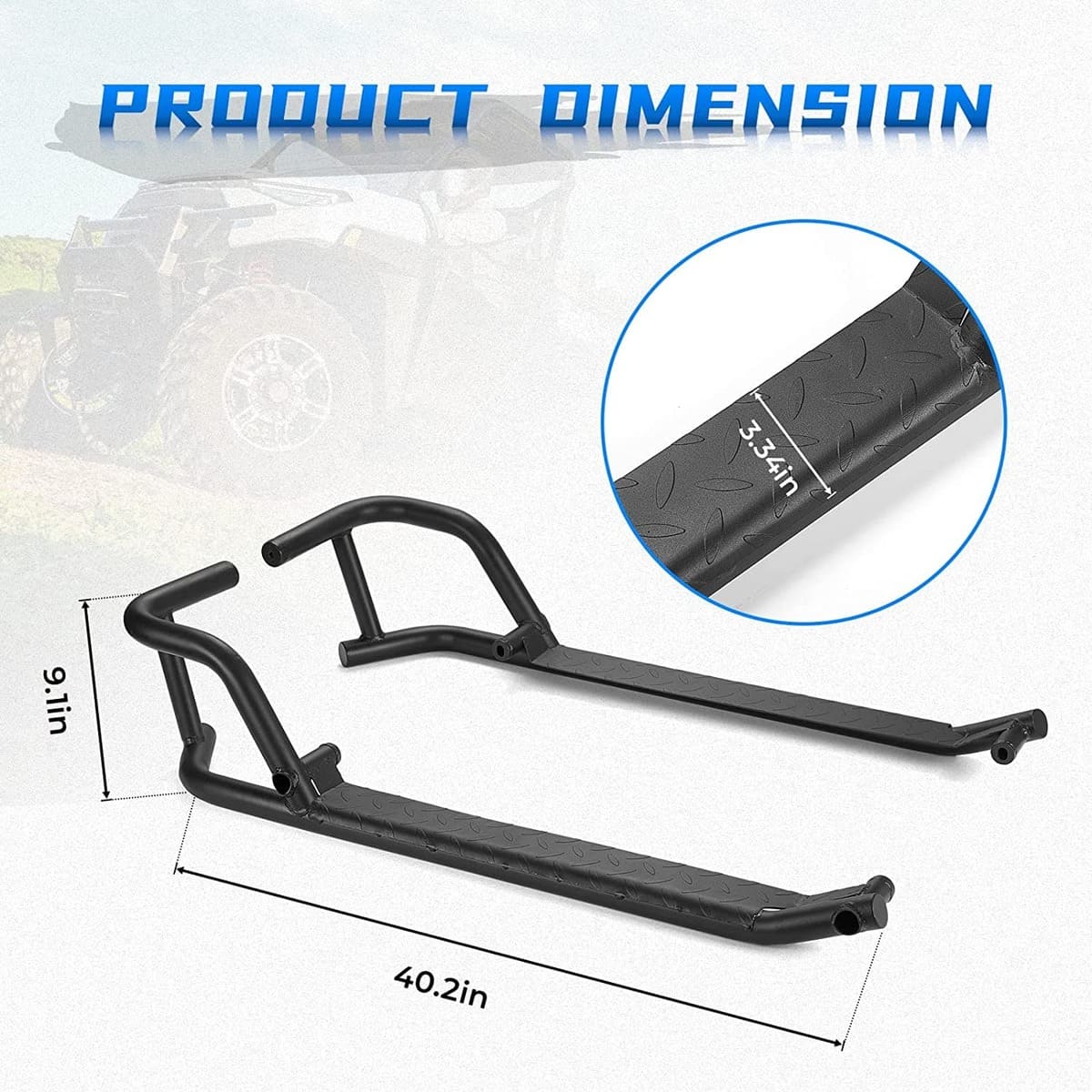 Kemimoto '18-'24 Polaris Ranger XP 1000 Nerf Bars