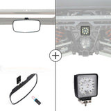 Kemimoto '18-'24 Polaris Ranger XP 1000 Rear View Mirror & 40mm Wafer Light