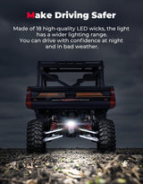 Kemimoto '18-'24 Polaris Ranger XP 1000 Upgraded Backup Light w/ Switch