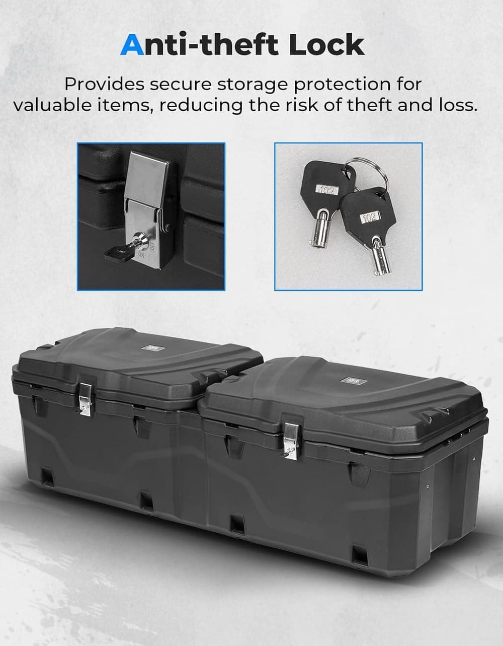 Kemimoto '18-'24 Polaris Ranger XP 1000 UTV Bed Box -29 Gallon