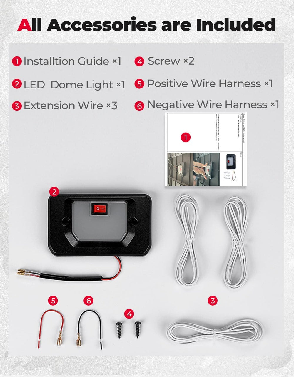 Kemimoto '18-'24 Polaris Ranger XP 1000 UTV Dome Light