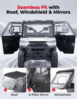 Kemimoto '18-'25 Polaris Ranger Crew XP 1000 2-in-1 Convertible UTV Doors w/ Vented Window