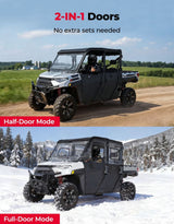 Kemimoto '18-'25 Polaris Ranger Crew XP 1000 2-in-1 Convertible UTV Doors w/ Vented Window
