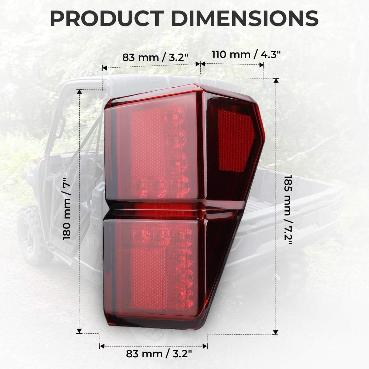 Kemimoto '18-'25 Polaris Ranger XP 1000 / Crew Tail Lights