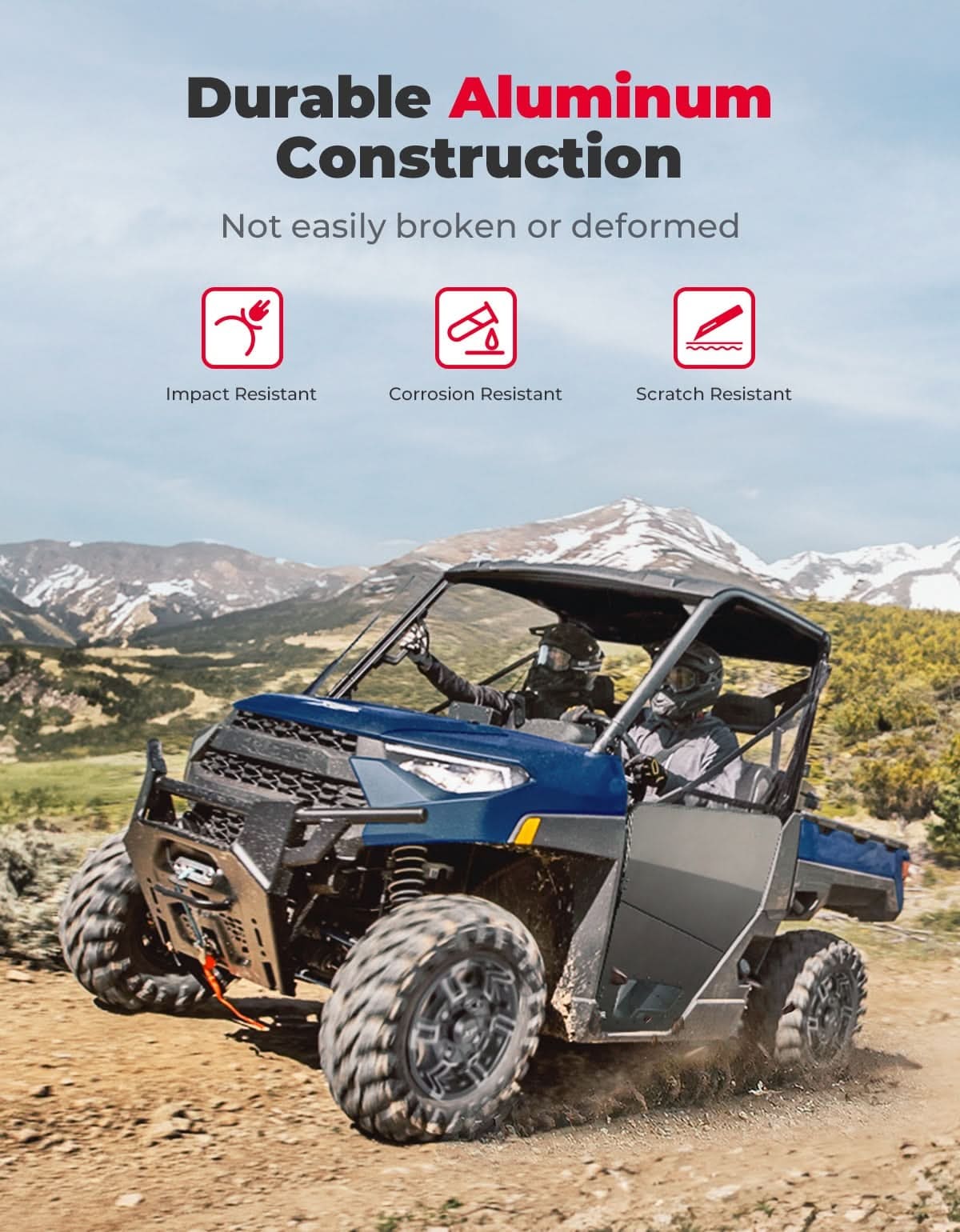 Kemimoto '18-'25 Polaris Ranger XP 1000 UTV Aluminum Half Door