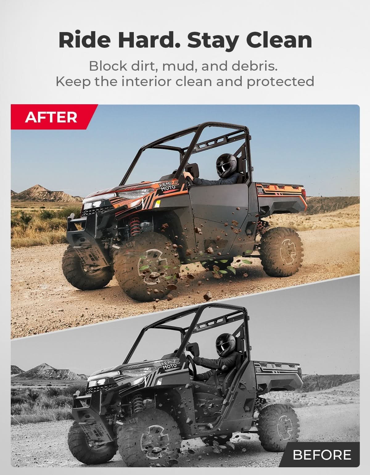 Kemimoto '18-'25 Polaris Ranger XP 1000 UTV Aluminum Half Door