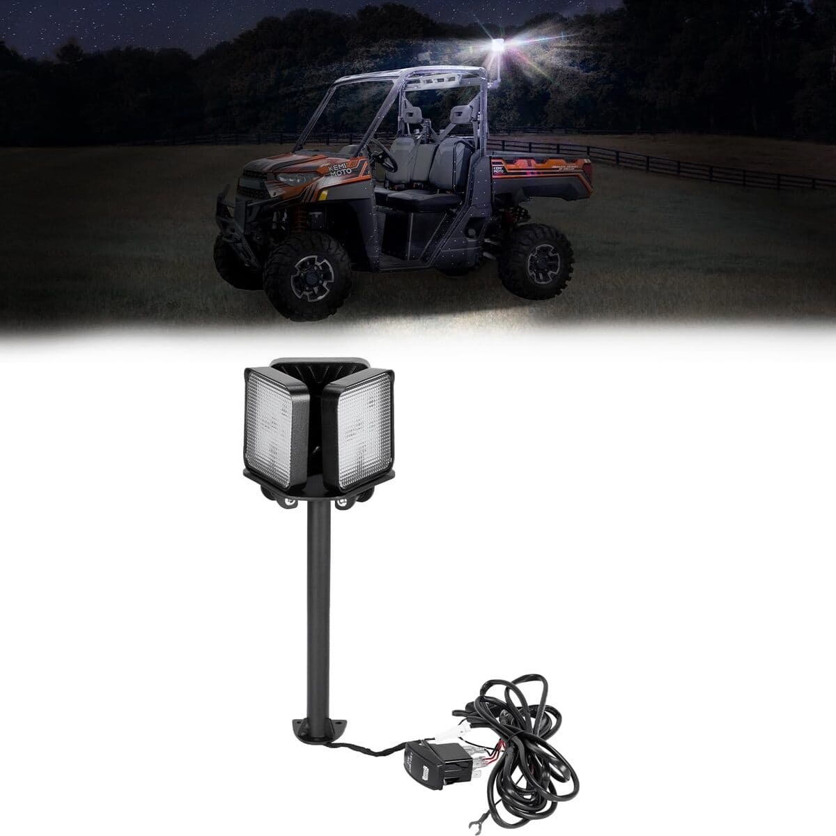 Kemimoto '18-'25 Polaris Ranger XP 1000 & XD Pro Work Light LED Spotlight