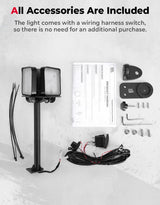 Kemimoto '18-'25 Polaris Ranger XP 1000 & XD Pro Work Light LED Spotlight