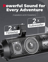 Kemimoto 18" UTV Sound Bar RGB Bluetooth w/ 1.56"-2.25" Roll Bar