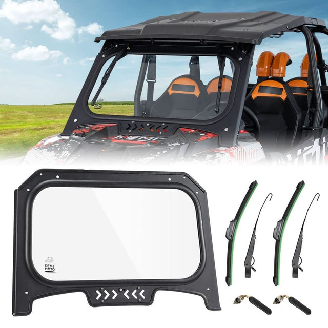 Kemimoto '19-'23 Polaris RZR XP 1000 Glass Windshield w/ 2 Manual Wipers