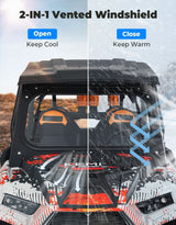 Kemimoto '19-'23 Polaris RZR XP 1000 Glass Windshield w/ 2 Manual Wipers