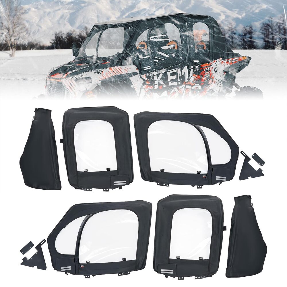 Kemimoto '19-'23 Polaris RZR XP 4 1000 Soft Upper Doors With Metal Door Frame