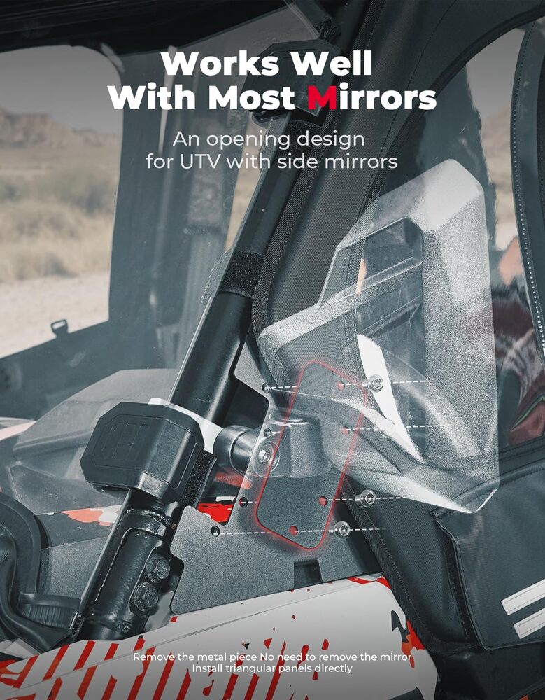 Kemimoto '19-'23 Polaris RZR XP 4 1000 Soft Upper Doors With Metal Door Frame