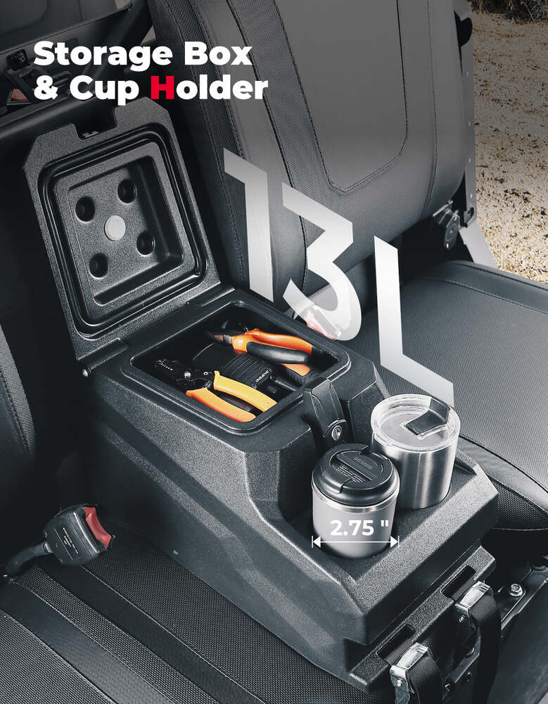 Kemimoto '19-'25 CF Moto UForce 1000/1000XL UTV Bench Seat Center Console Box