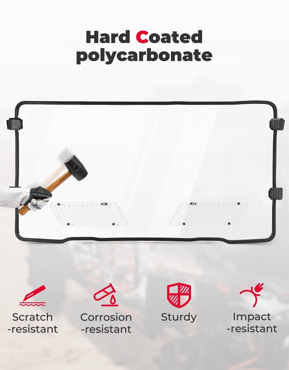 Kemimoto '19-'25 CFMoto UForce 1000 Airflow Sliding Vented Front Windshield