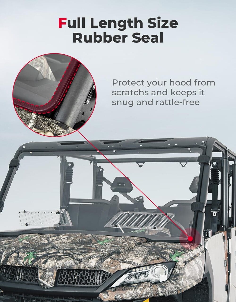 Kemimoto '19-'25 CFMoto UForce 1000 Airflow Sliding Vented Front Windshield