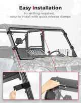 Kemimoto '19-'25 CFMoto UForce 1000 Airflow Sliding Vented Front Windshield