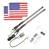 Kemimoto 1Ft/ 2Ft 2 PCS Spiral Whip Light Bluetooth Control