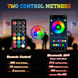 Kemimoto 1Ft/ 2Ft 2 PCS Spiral Whip Light Bluetooth Control