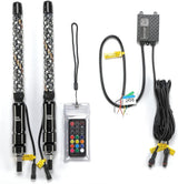 Kemimoto 1Ft/ 2Ft 2 PCS Spiral Whip Light Bluetooth Control