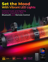 Kemimoto Polaris RZR 1.56"- 2.25" Roll Bar SXS Speaker RGB UTV Soundbar - 28"