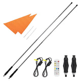 Kemimoto 2 Pcs 5ft UTV Whip Lights with Spring Bases