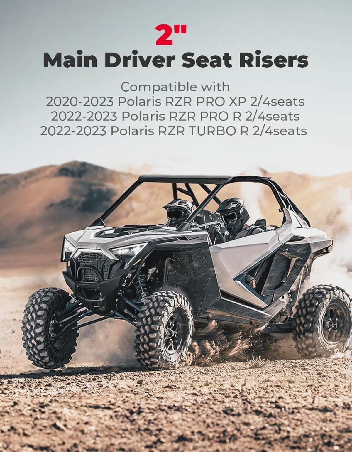 Kemimoto '20-'23 Polaris RZR PRO XP 2" Main Driver Seat Risers - 4 Pieces