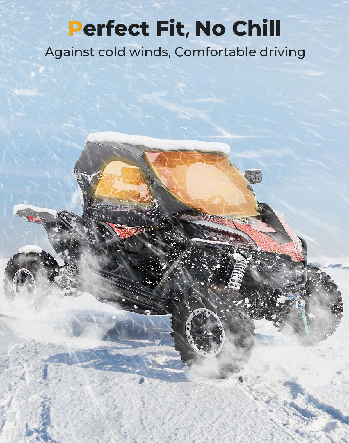 Kemimoto '20-'24 CF Moto ZForce 950 Upper Windows Sof Cab Enclosure