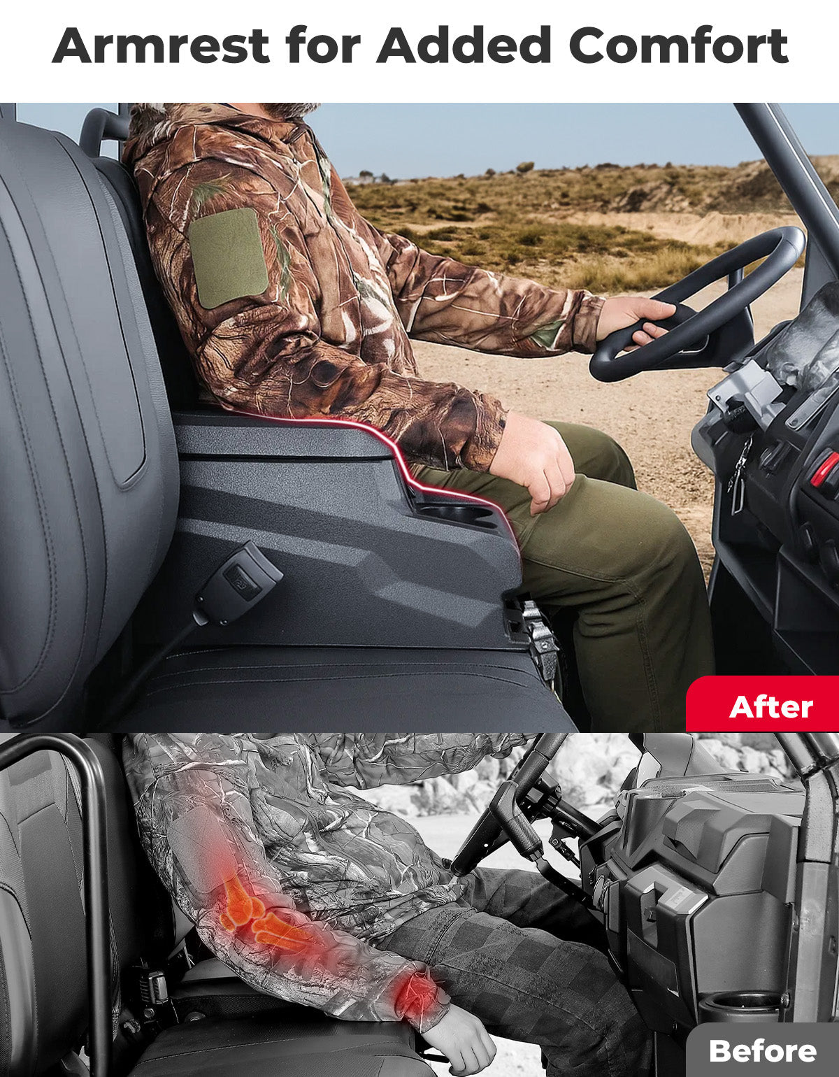 Kemimoto '20-'24 Polaris Ranger XP 1000/ Crew UTV Bench Seat Center Console Box