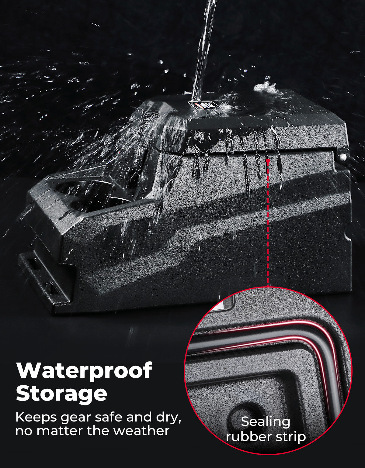 Kemimoto '20-'24 Polaris Ranger XP 1000/ Crew UTV Bench Seat Center Console Box