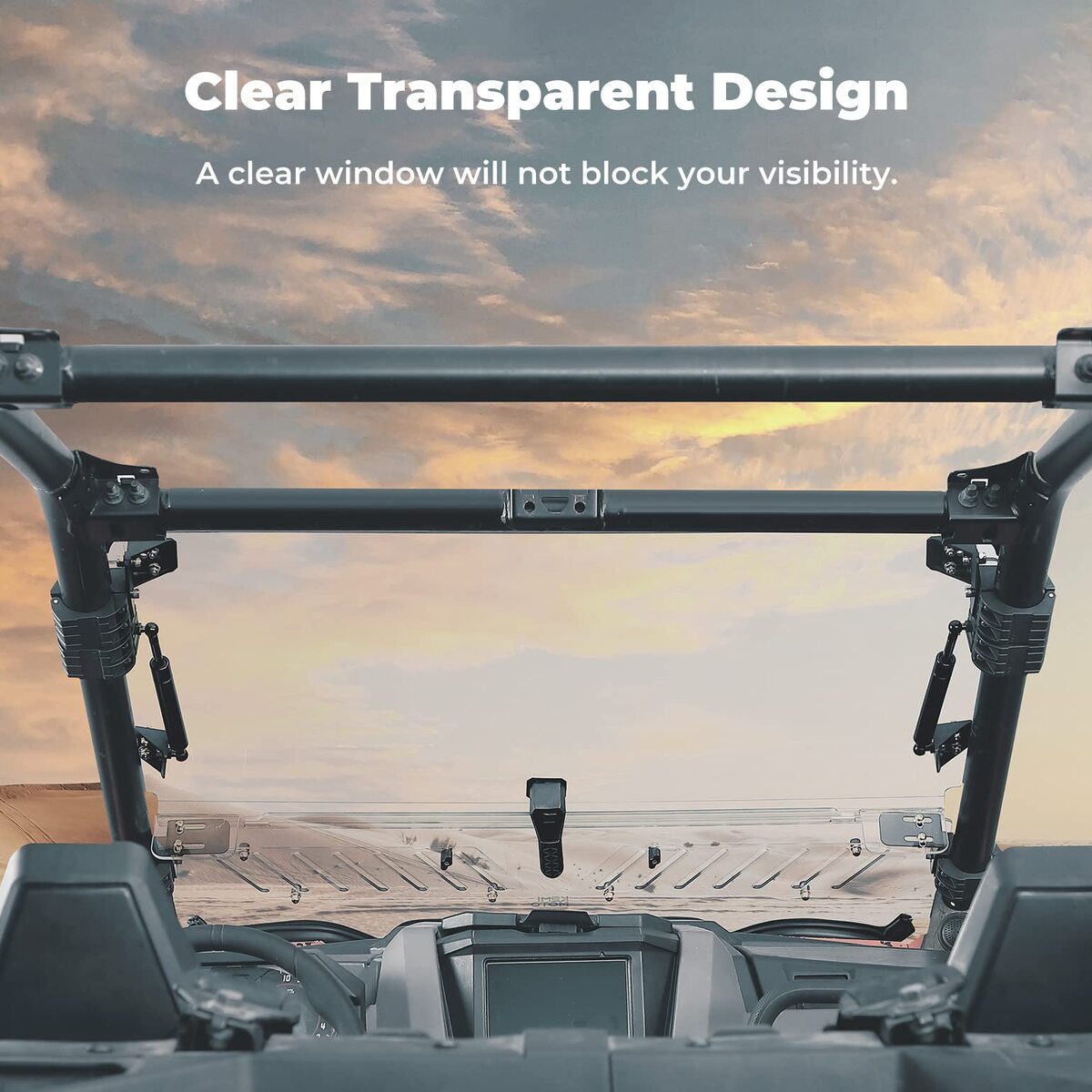 Kemimoto '20-'24 Polaris RZR PRO XP 3-in-1 Folding Half Windshield