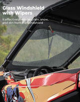 Kemimoto '20-'24 Polaris RZR Pro XP/ RZR Turbo R Glass Windshield w/ Manual Wipers