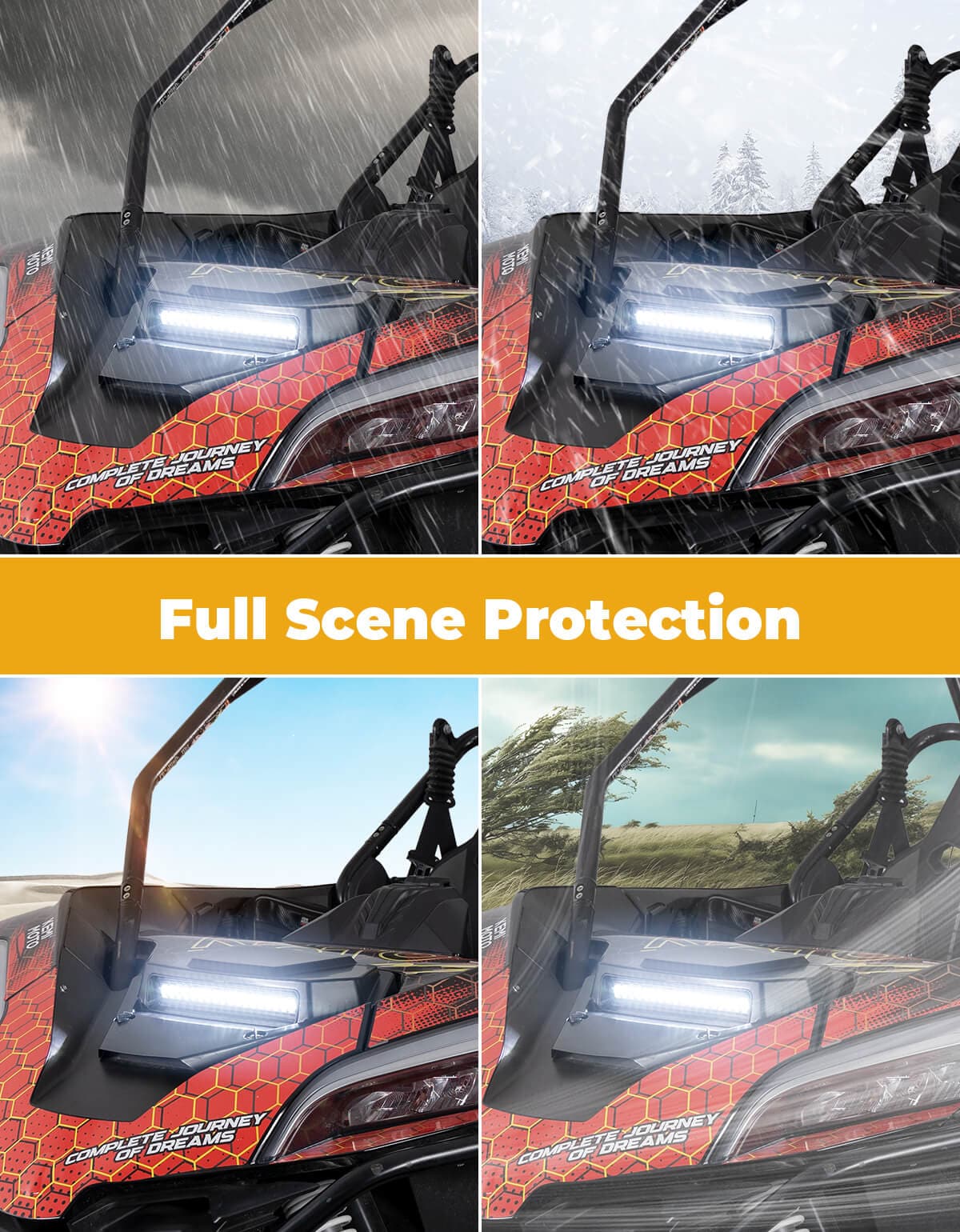 Kemimoto '20+ CFMoto ZForce 950 UTV Hood Scoop w/ Light