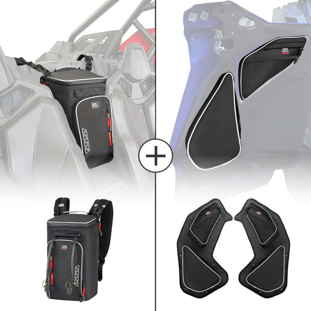 Kemimoto '20+ Polaris RZR Pro XP 4 Cargo Bag Backpacks & Rear Door Bags