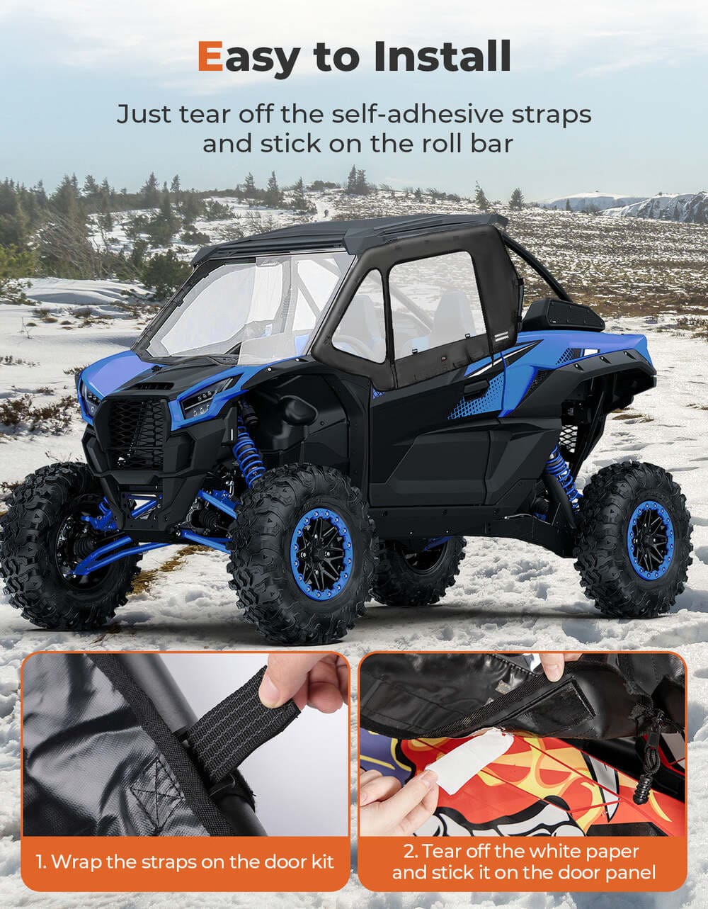 Kemimoto 2020+ Kawasaki Teryx 1000 Soft Upper Doors