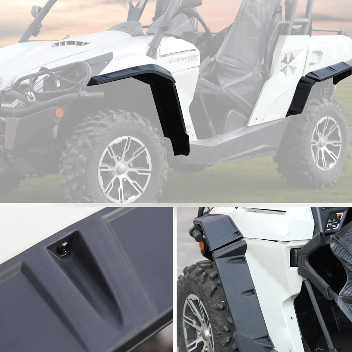 Kemimoto '21+ Can-Am Commander Heavy Duty Fender Flares