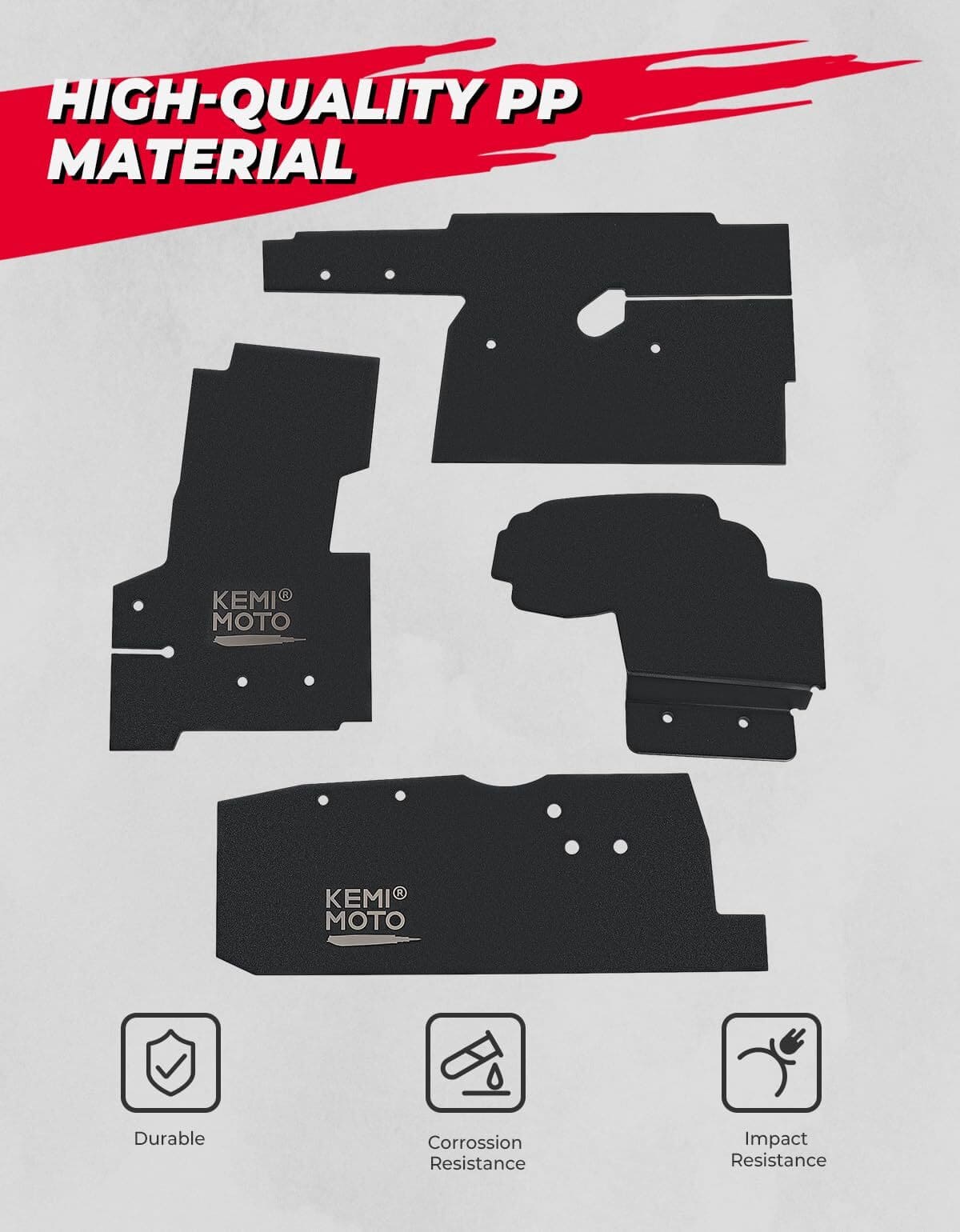 Kemimoto '21 Yamaha Wolverine RMAX 4 1000 Mudguard Fender Flares Splash Guard