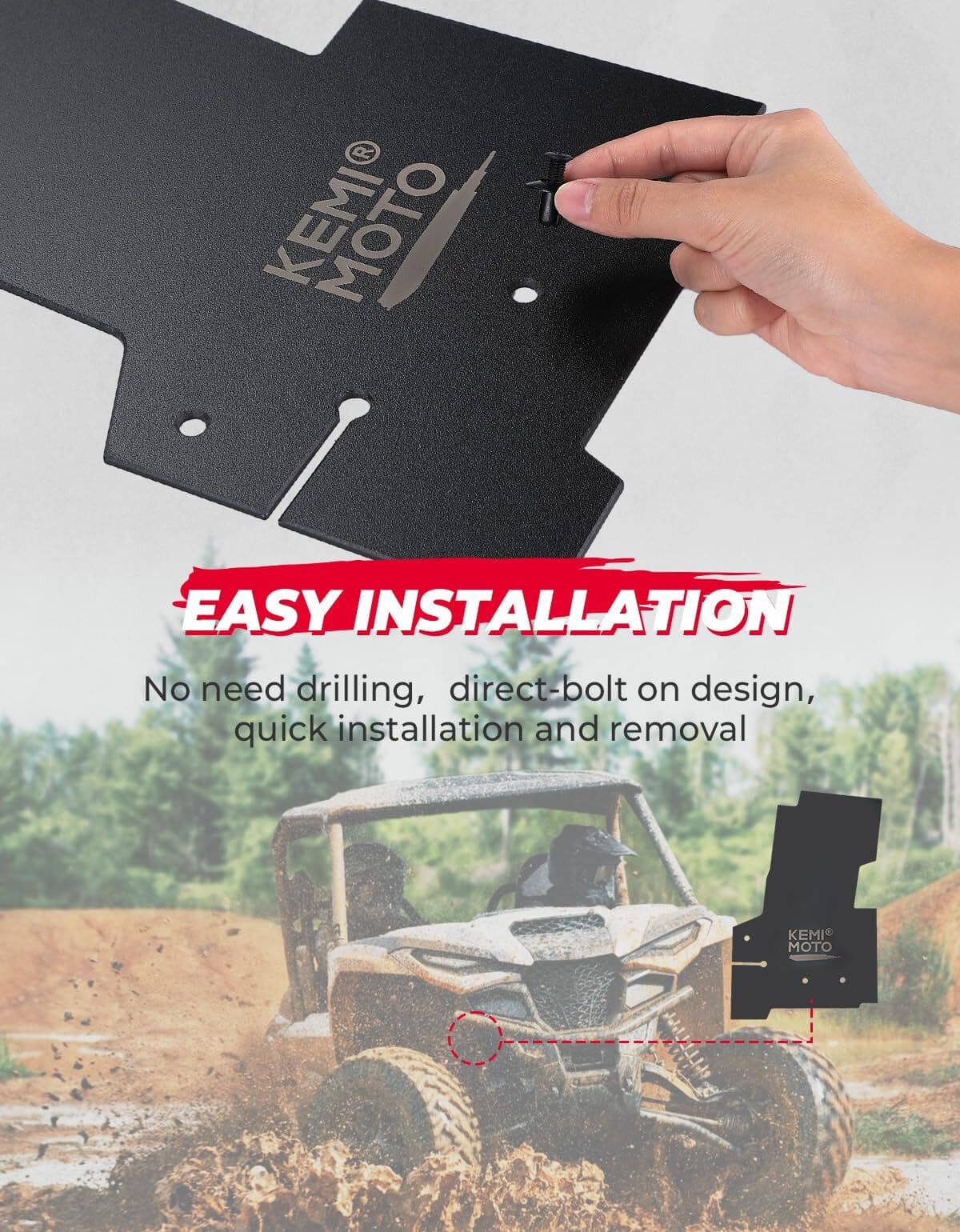 Kemimoto '21 Yamaha Wolverine RMAX 4 1000 Mudguard Fender Flares Splash Guard