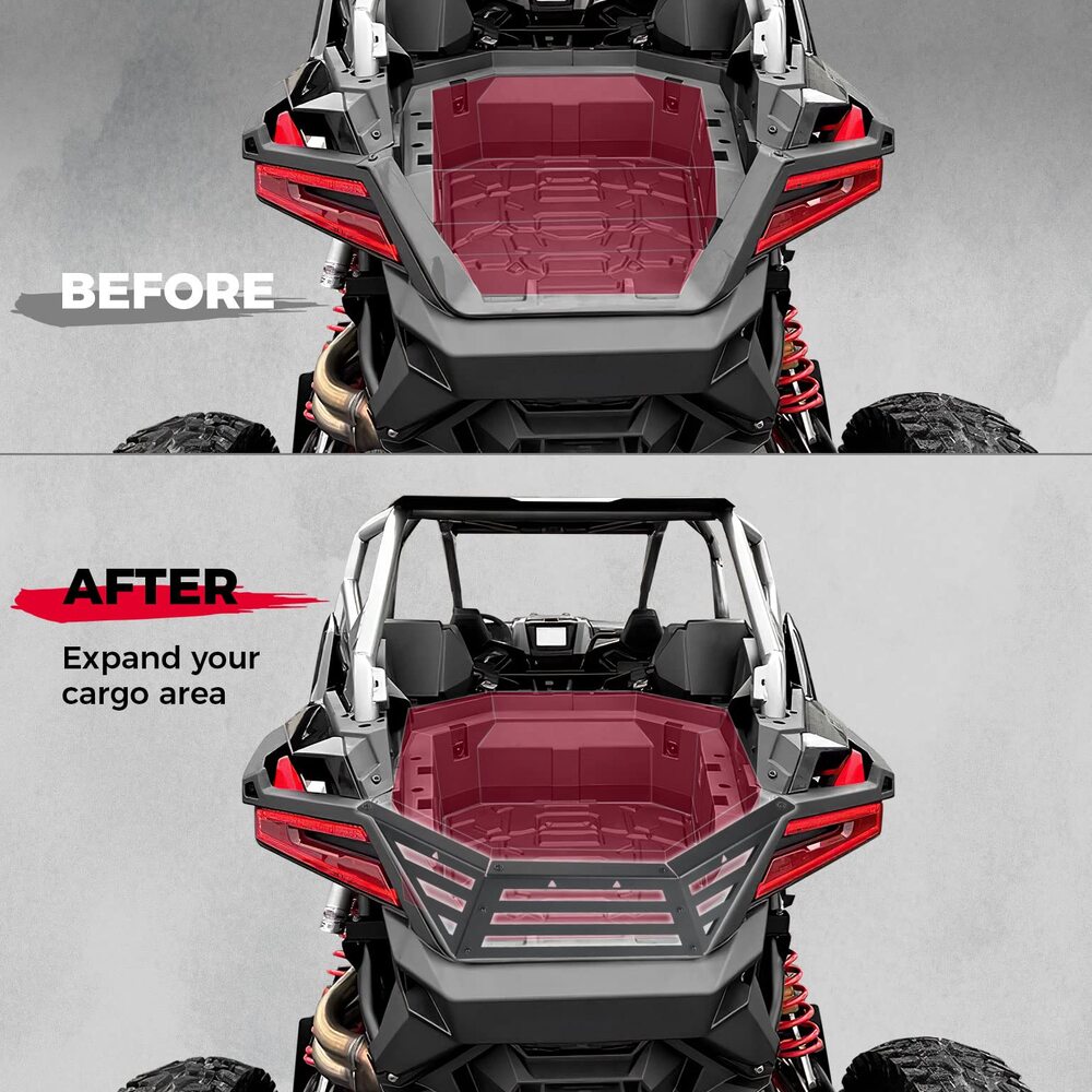 Kemimoto '22-'24 Polaris RZR Pro R Rear Cargo Bed Extender Tailgate