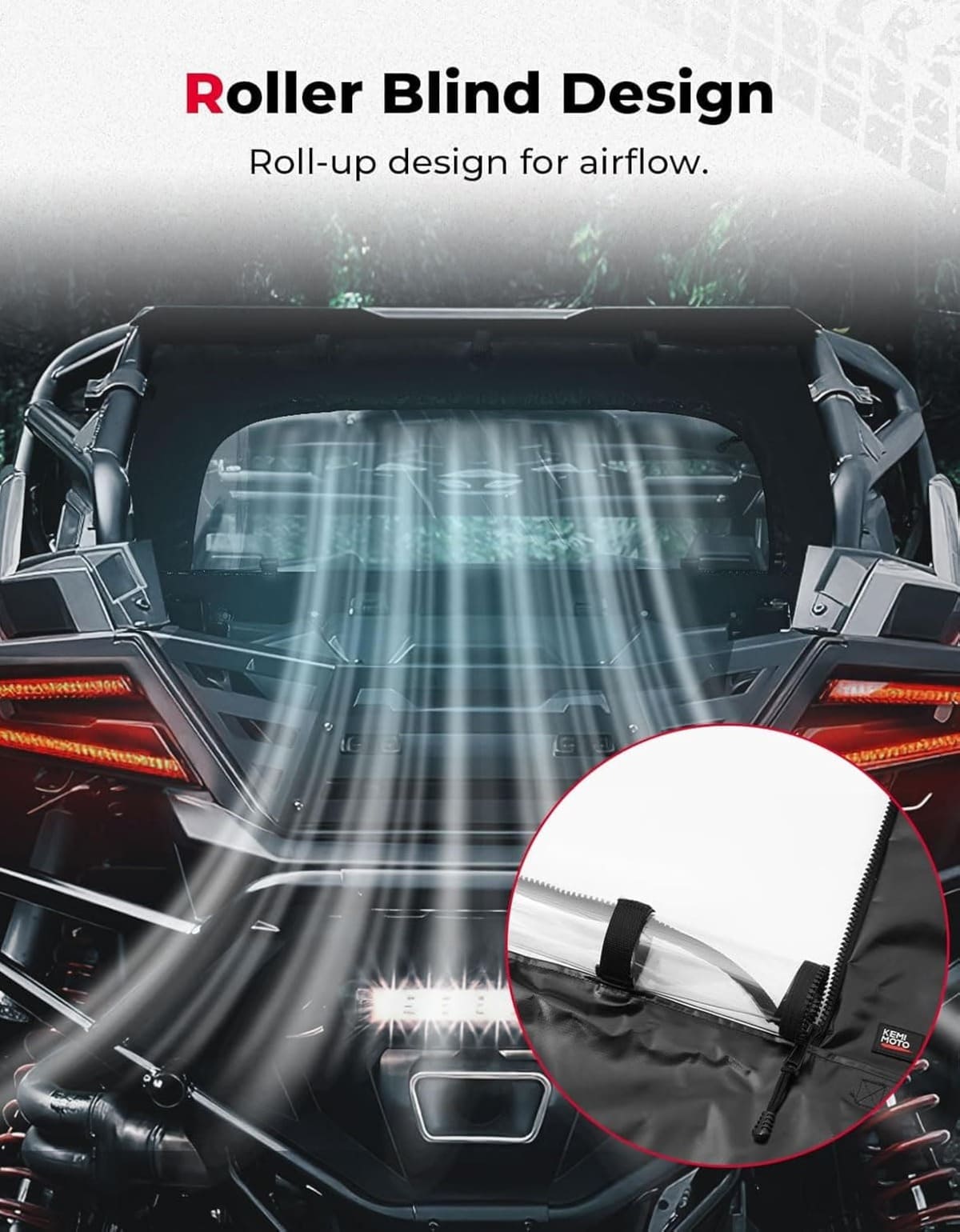 Kemimoto '22-'24 Polaris RZR Pro R Soft Rear Windshield