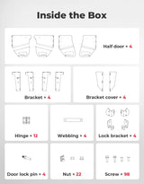 Kemimoto '22-'25 CF Moto UForce 1000XL 4 Piece Aluminum Half Doors