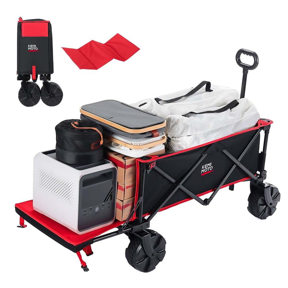 Kemimoto 220lbs Heavy Duty Folding Beach Wagon Cart