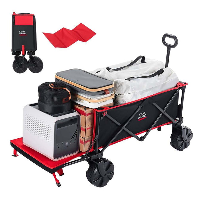 Kemimoto 220lbs Heavy Duty Folding Beach Wagon Cart
