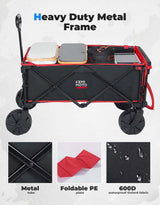 Kemimoto 220lbs Heavy Duty Folding Beach Wagon Cart